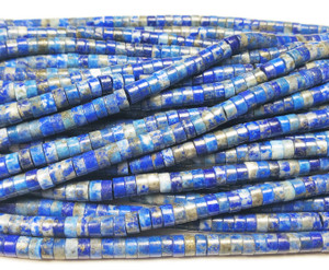 2x4mm Lapis Lazuli Smooth Heishi Beads 2x4mm Lapis Lazuli Smooth Heishi Beads