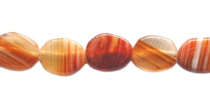 15x20mm Red Line Agate Oval Beads. 17 Beads Per Strand. 15x20mm Red Line Agate Oval Beads. 17 Beads Per Strand.