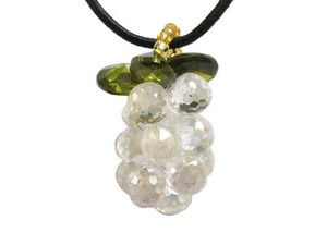25mm Cz Grape Pendant, Crystal Color 25mm Cz Grape Pendant, Crystal Color