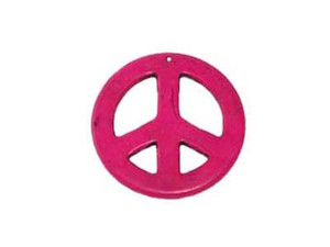 35mm Deep Pink Round Peace Sign Pendant 35mm Deep Pink Round Peace Sign Pendant