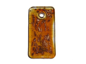 24x49mm Brown Murano Style Glass Rectangle Pendant 24x49mm Brown Murano Style Glass Rectangle Pendant