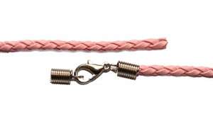3mm Thick 20 Inches Pink Plait Cord