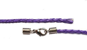 3mm Thick 20 Inches Purple Plait Cord 3mm Thick 20 Inches Purple Plait Cord