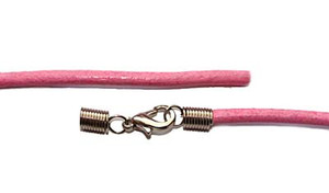 2mm Thick 20 Inches Pink Leather Cord