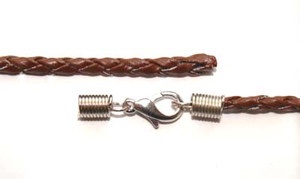 3mm Thick 20 Inches Brown Plait Cord