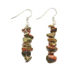 1 3/4 Inches Long Pack Of 5 Pairs Unakite Earrings 1 3/4 Inches Long Pack Of 5 Pairs Unakite Earrings