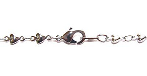 18 Inches Platinum Plated Brass Heart-Shaped Chain