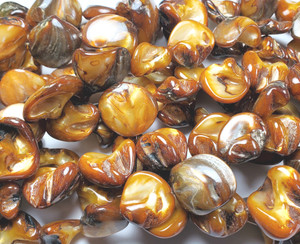 16x21mm Brown Mother Of Pearl Smooth Nuggets 16x21mm Brown Mother Of Pearl Smooth Nuggets
