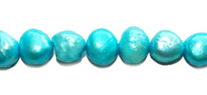 7 - 8mm Bright Blue Pearl Nuggets