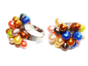One Size Fits All Priced For One Ring Multi-Color Pearl Ring