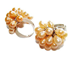 One Size Fits All Priced For One Ring Peach-Color Pearl Ring