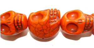 23x30mm Priced For One Piece Orange Howlite Skull Pendant