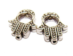 12x15mm Pack Of 20 Pcs Bali Style Pewter Hand-Shaped Beads 12x15mm Pack Of 20 Pcs Bali Style Pewter Hand-Shaped Beads