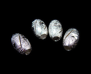 6x10mm Pack Of 20 Pcs Silver Plated Brass Rice Beads