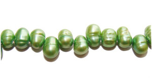 3x6mm - 3x8mm 15" Strand Light Green Teardrop Pearls