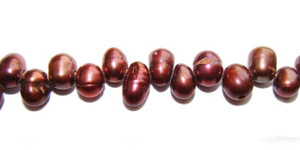 5x7mm 15" Strand Dark Red Teardrop Pearls