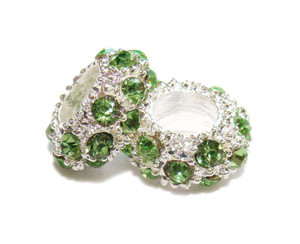 5x11mm Pack Of 6 Green Cubic Zirconia "Cz" Spacer Beads 5x11mm Pack Of 6 Green Cubic Zirconia "Cz" Spacer Beads