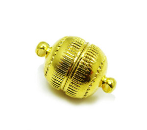 10mm Pack Of 4 Clasps Textured Round Gold Magnetic Clasps