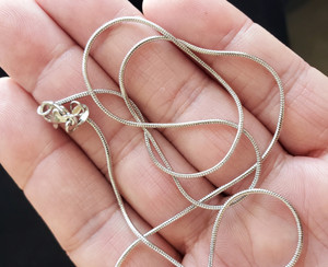 16 Inches High Quality Platinum Plated Brass Snake Chain