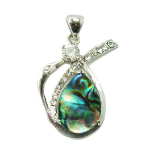Approx. 20x30mm Abalone Shell Swan Pendant