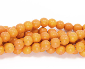 16mm 16 Inch Strand Orange Howlite Round Beads 16mm 16 Inch Strand Orange Howlite Round Beads