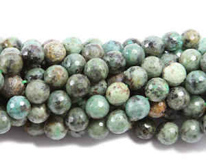 10mm 15.5 Inches African Turquoise Faceted Round Beads 10mm 15.5 Inches African Turquoise Faceted Round Beads