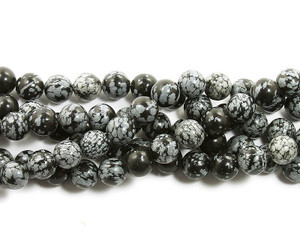 8mm Snowflake Obsidian Round Beads 8mm Snowflake Obsidian Round Beads