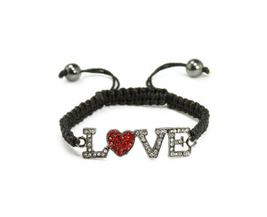 One Size Fits All Black Framed Cz "Love" Bracelet One Size Fits All Black Framed Cz "Love" Bracelet