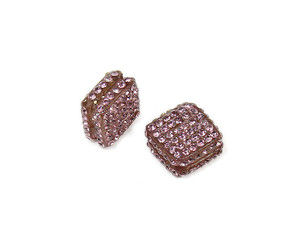18x18mm Pack Of 2 Purple Cz Diamond Spacer Beads 18x18mm Pack Of 2 Purple Cz Diamond Spacer Beads