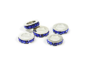 11mm Pack Of 5 Deep Blue Cz Large Hole Wheel Spacers