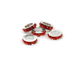 11mm Pack Of 5 Red Cz Large Hole Wheel Spacers
