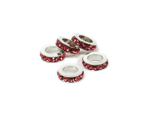 11mm Pack Of 5 Bright Pink Cz Large Hole Wheel Spacers