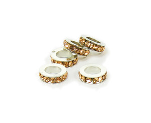 11mm Pack Of 5 Golden Yellow Cz Large Hole Wheel Spacers