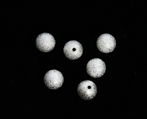 14mm Pack Of 10 Silver Stardust Round Beads