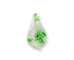 20x34mm Pack Of 2 Green Leaf Murano Style Glass Pendant 20x34mm Pack Of 2 Green Leaf Murano Style Glass Pendant