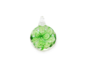 20x25mm Pack Of 2 Green Round Murano Style Glass Pendant 20x25mm Pack Of 2 Green Round Murano Style Glass Pendant