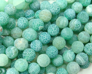 12mm 14 Inches Green Matte Agate Round Beads
