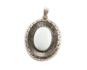 40x45mm Opalite Oval Pendant With Metal Frame 40x45mm Opalite Oval Pendant With Metal Frame
