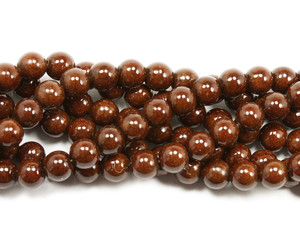 10mm Coffee Brown Howlite Glossy Round Beads