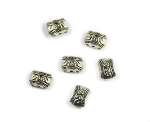 8x12mm Pack Of 10 Bali Style Silver Pewter Fancy Saddle Rectangle Beads 8x12mm Pack Of 10 Bali Style Silver Pewter Fancy Saddle Rectangle Beads