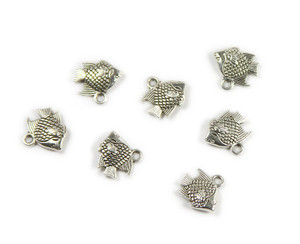 10x12mm Pack Of 20 Bali Style Silver Pewter Fish Charms 10x12mm Pack Of 20 Bali Style Silver Pewter Fish Charms