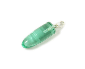 8x20mm Pack Of 5 Clear Green Bullet Shaped Pendant
