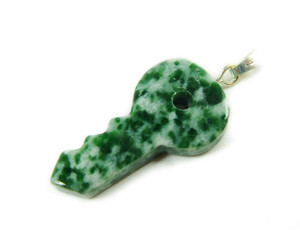 14x25mm Pack Of 5 Green Spot Jasper Key Shaped Gemstone Pendant