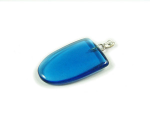 15x20mm Pack Of 5 Clear Blue Glass Squared Oval Pendant 15x20mm Pack Of 5 Clear Blue Glass Squared Oval Pendant