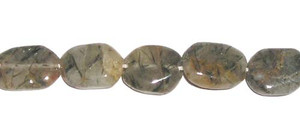 8x10mm Rutilated Quartz Puffed Oval Beads 8x10mm Rutilated Quartz Puffed Oval Beads