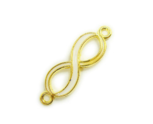 10x34mm Price For 6 Pieces White Infinity Gold Metal Connector 10x34mm Price For 6 Pieces White Infinity Gold Metal Connector