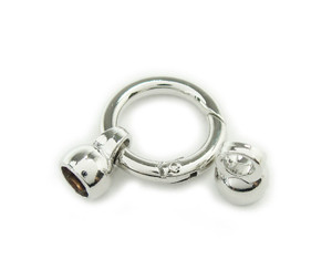 24mm Pack Of 2 Silver Plated Spring Loop Metal Clasp 24mm Pack Of 2 Silver Plated Spring Loop Metal Clasp
