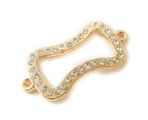 18x38mm Pack Of 4 Rose Gold Metal And Cz Bow Tie Connector