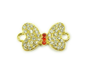 14x20mm Pack Of 4 Gold Metal And Cz Stone Butterfly Connector 14x20mm Pack Of 4 Gold Metal And Cz Stone Butterfly Connector