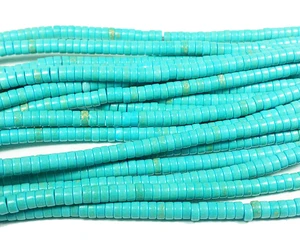 2x4mm 16 Inches Turquoise Howlite Heishi Beads